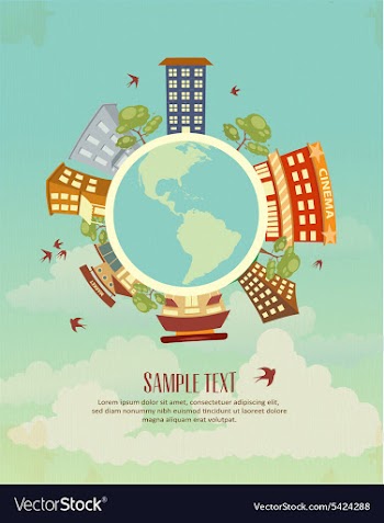 City stylized with buildings vector image