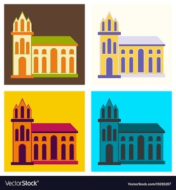 City travel landmark icon with flat design vector image