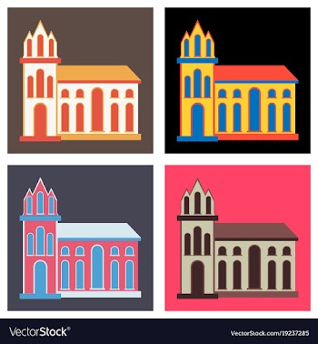 City travel landmark icon with flat design vector image