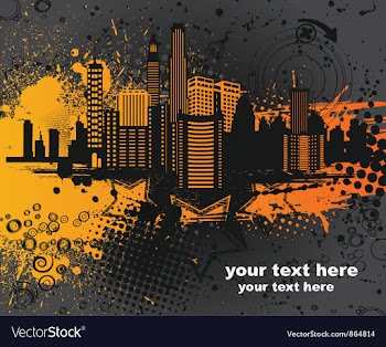 City with grunge vector image
