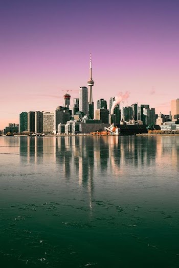 cityscape by water