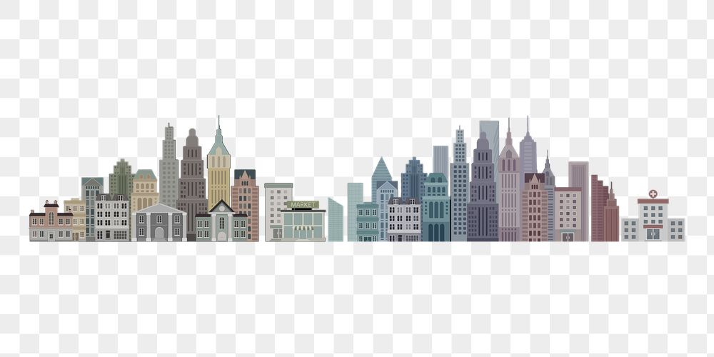 Cityscape cityscape png sticker, architecture | Free PNG - rawpixel