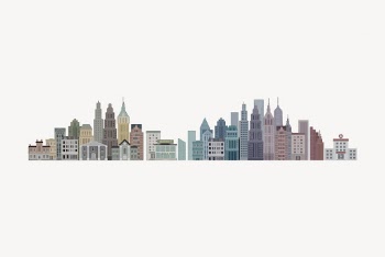 Cityscape clipart, architecture illustration. Free | Free Photo - rawpixel