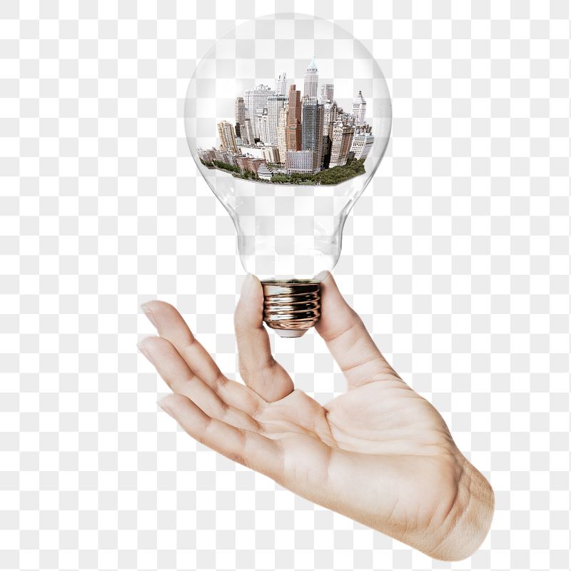 Cityscape png sticker, hand holding | Free PNG - rawpixel