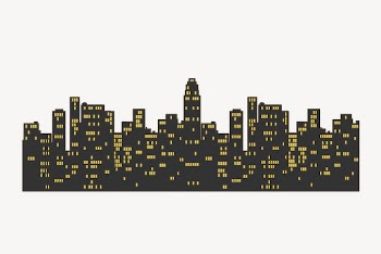 Cityscape silhouette background, building illustration | Free Vector - rawpixel