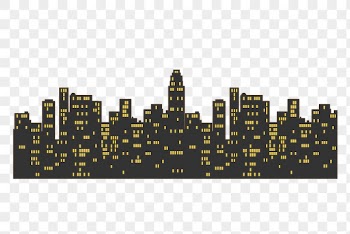 Cityscape silhouette png sticker border, | Free PNG - rawpixel