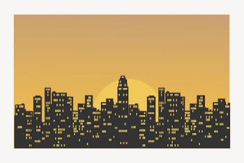 Cityscape sunset silhouette background, building | Free Vector - rawpixel
