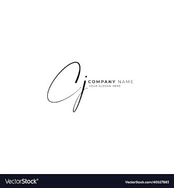 cj initial letters signature logo or handwritten l