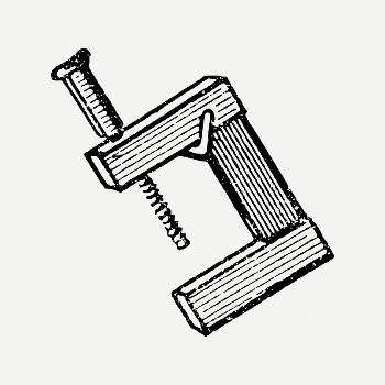 Clamp tool collage element, black | Free PSD Illustration - rawpixel