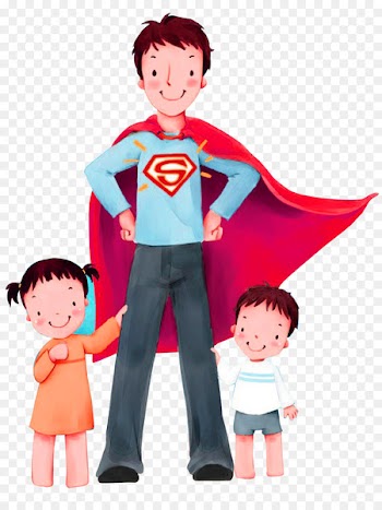 Clark Kent Father Illustration - Red Cartoon Dad Superman Decorative Patterns 