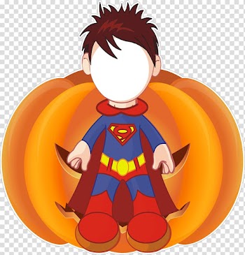 Clark Kent Illustration, Pumpkin boy Superman transparent background PNG clipart