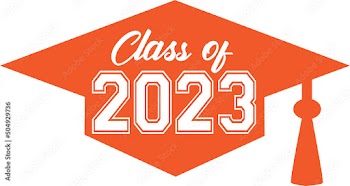 class of 2023 orange graduation Cap