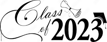 Class of 2023 Script Graphic With diploma and graduation Cap Black and White