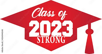 class of 2023 STRONG Red Graduation Cap