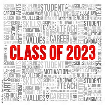 CLASS OF 2023 word cloud collage, education concept background