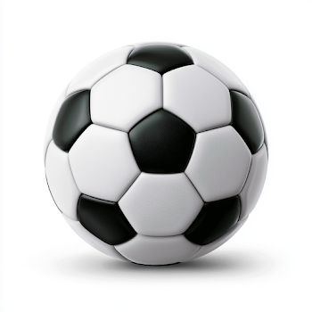 Classic Black and White Soccer Ball on White Background