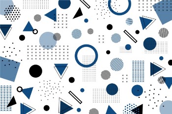 Classic blue flat geometric shapes background Free Vector