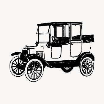 Classic car illustration clipart vector. | Free Vector - rawpixel