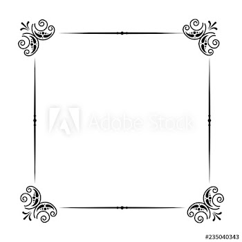 classic frame scroll on white background