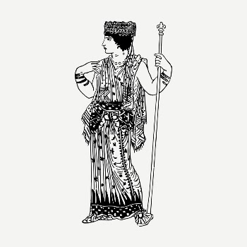 Classic Greek woman drawing, vintage | Free PSD - rawpixel