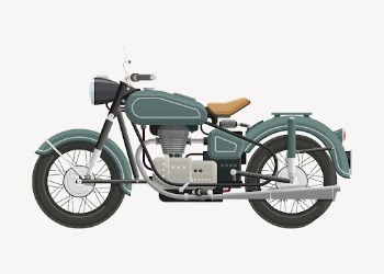 Classic green motorbike, vehicle illustration. | Free Photo - rawpixel