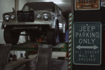 Classic Jeep in Workshop