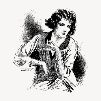 Classic lady smoking clipart, vintage | Free Vector - rawpixel