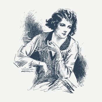Classic lady smoking drawing, vintage | Free PSD - rawpixel