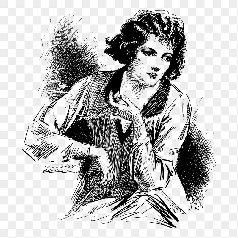 Classic lady smoking png sticker | Free PNG - rawpixel
