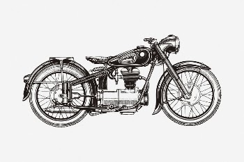 Classic motorcycle drawing, vehicle illustration. | Free Photo - rawpixel