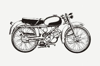 Classic motorcycle drawing, vehicle illustration | Free PSD - rawpixel