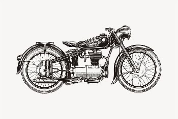 Classic motorcycle drawing, vehicle illustration | Free Vector - rawpixel