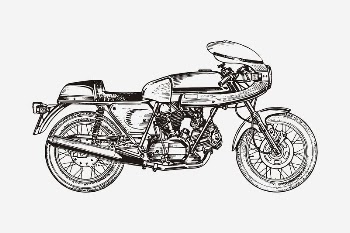 Classic motorcycle drawing, vehicle illustration | Free Vector - rawpixel