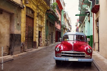 Classic old car on streets of Havana, Cuba