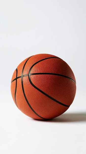 Classic Orange Basketball on White Background