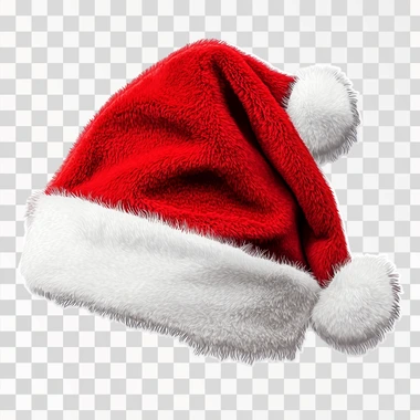 Classic red Santa hat with white trim, minimalist sticker st