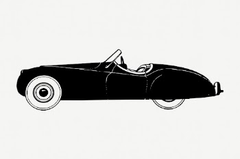 Classic sports car collage element, | Free PSD - rawpixel