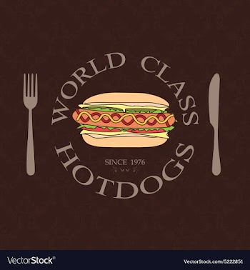 Classic vintage world class hotdogs sandwich label vector image