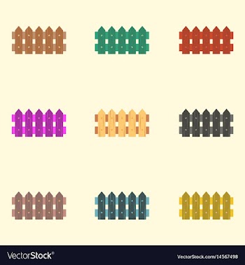 Classic wooden fence icon collection vector image