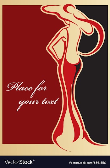 Classical Female Carton with Text Space vector image