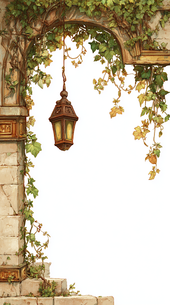 Classical Tavern Frame with Lantern and Vines