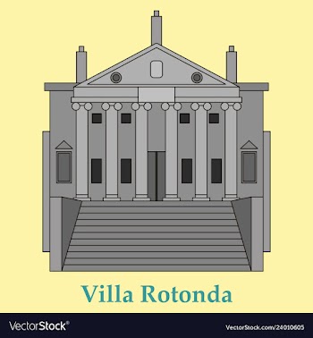 Classical villa with rotunda historical mansion vector image