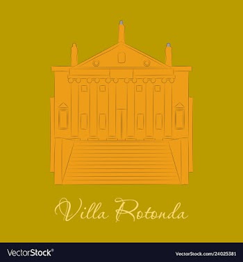 Classical villa with rotunda historical mansion vector image