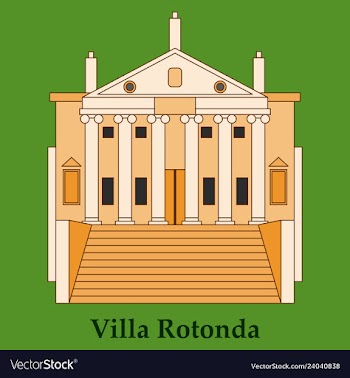 Classical villa with rotunda historical mansion vector image