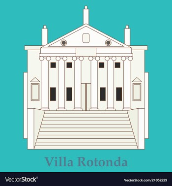 Classical villa with rotunda historical mansion vector image