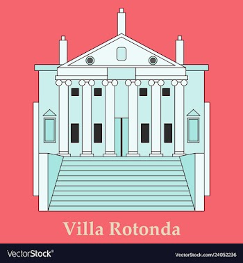 Classical villa with rotunda historical mansion vector image