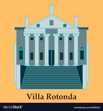 Classical villa with rotunda historical mansion vector image
