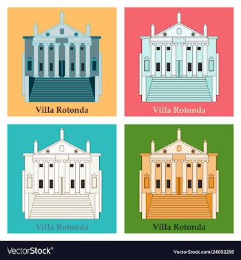 Classical villa with rotunda historical mansion vector image