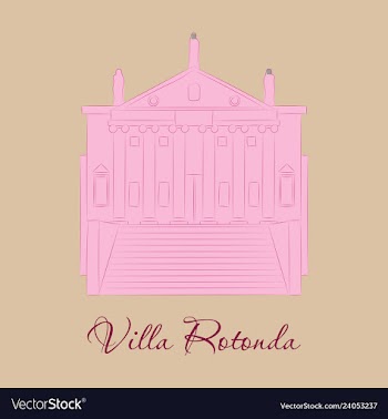 Classical villa with rotunda historical mansion vector image