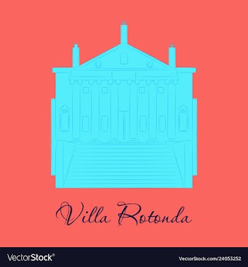 Classical villa with rotunda historical mansion vector image